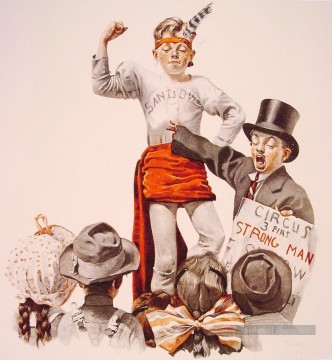  cirque Tableaux - l’aboyeur de cirque 1916 Norman Rockwell